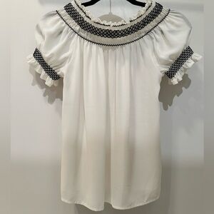 Black and White Off Shoulder Blouse